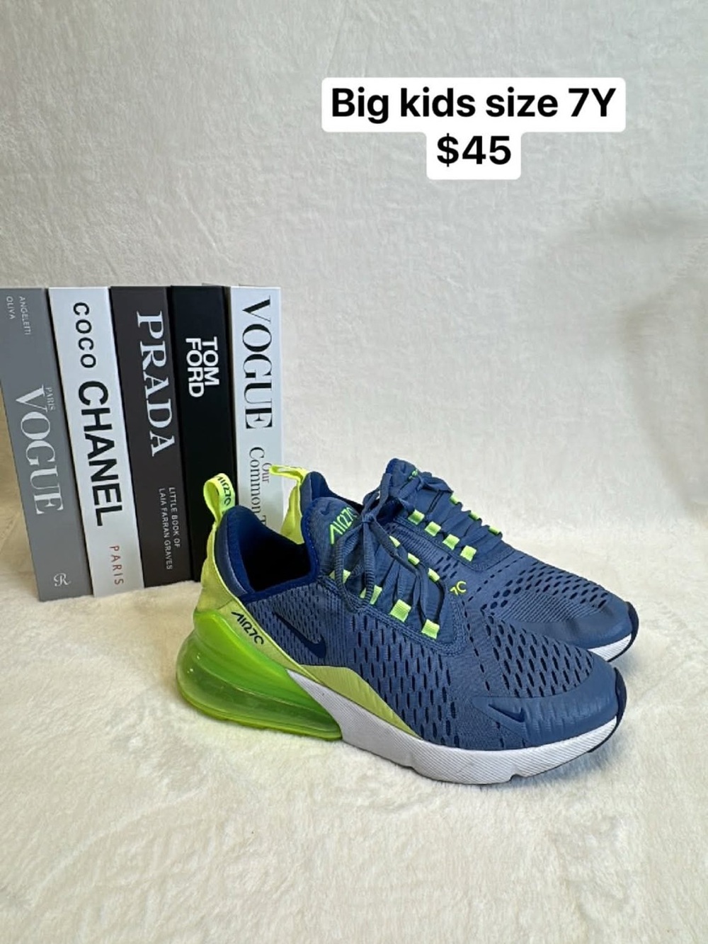 Nike Air Max 270 Kids Sneakers - Navy & Neon Green